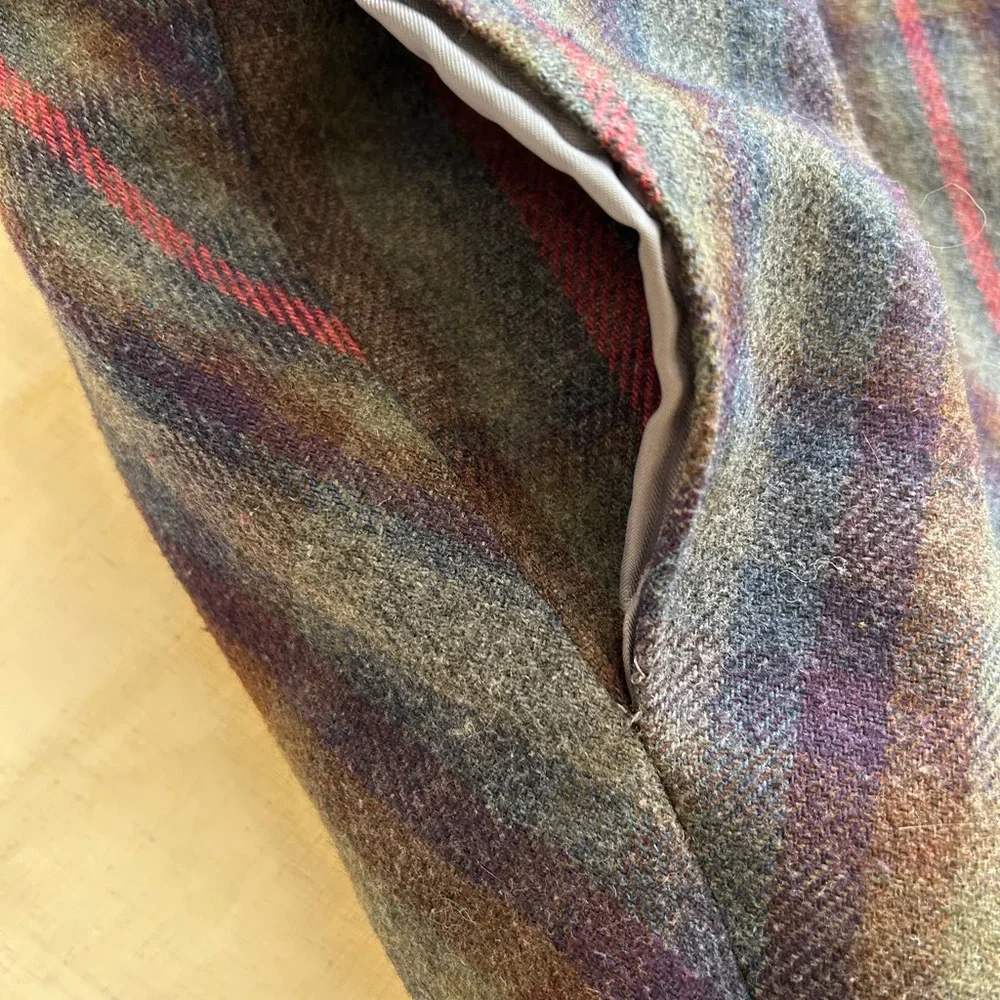 Vintage Wool Plaid Circle Wrap Skirt Gray Background Large -Darling! - Picture 7 of 10